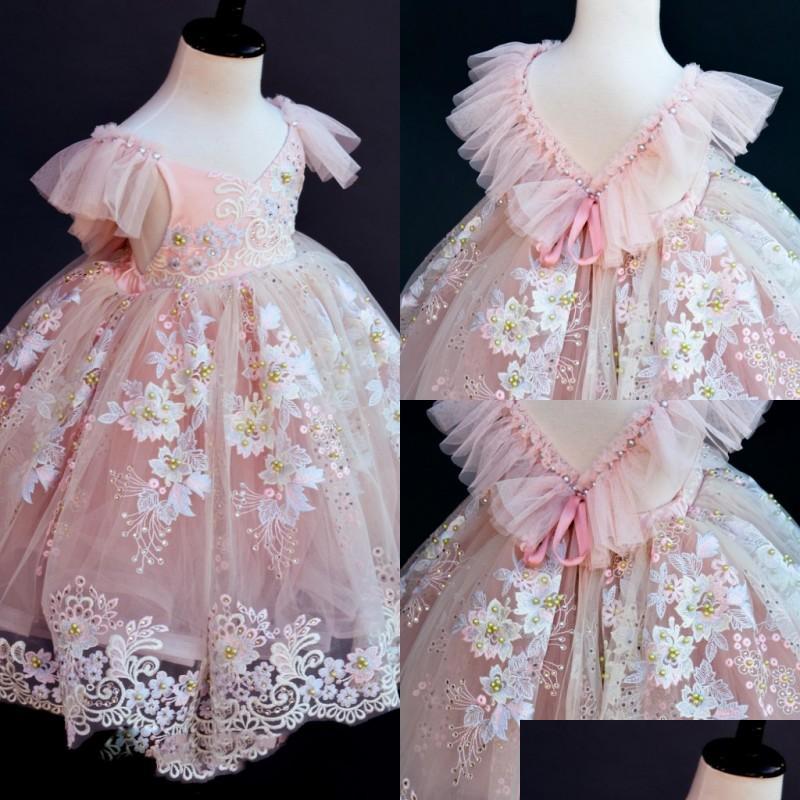 Flower Girls' Dresses Blush Pink Girls For Weddings Lace Appliques Gowns Bead Tle Ball Gown Pageant Dress High Quality Drop Delivery Dh9My, Yellow
Flower Girls' Dresses Blush Pink Girls For Weddings Lace Appliques Gowns Bead Tle Ball Gown Pageant Dress High Quality Drop Delivery Dh9My, Yellow