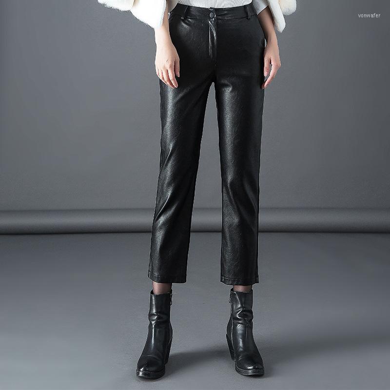 Women's Pants Faux Pu Leather Women High Waist Office Lady Business Work Wear Casual Straight Leg Trousers Female Elegant Black XXXL 4XL
Women's Pants Faux Pu Leather Women High Waist Office Lady Business Work Wear Casual Straight Leg Trousers Female Elegant Black XXXL 4XL
