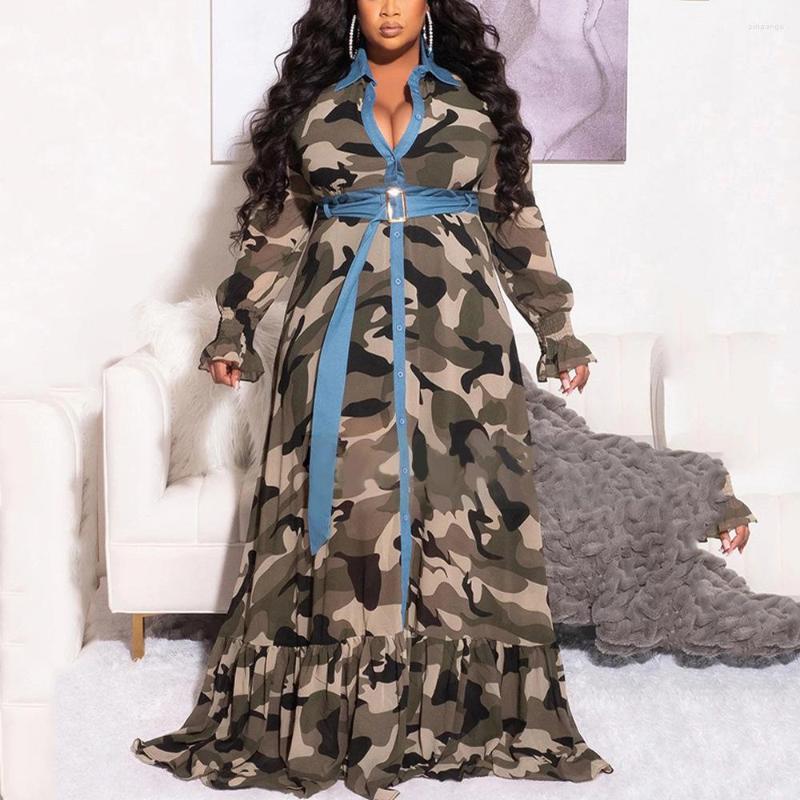 Casual Dresses 4XL Size Camouflage Printed Long Dress Single Breasted Turn Down Collar Full Sleeve High Waisted Elegant Evening Night, Black dress
Casual Dresses 4XL Size Camouflage Printed Long Dress Single Breasted Turn Down Collar Full Sleeve High Waisted Elegant Evening Night, Black dress