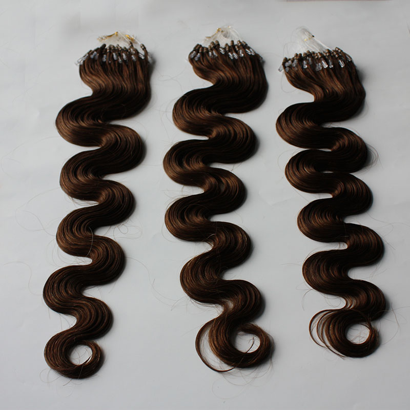 2023 New Genius Quality Hair extensions brazilian micro loop ring virgin remy hairs body wavy 1gram strand 300 strands Lot