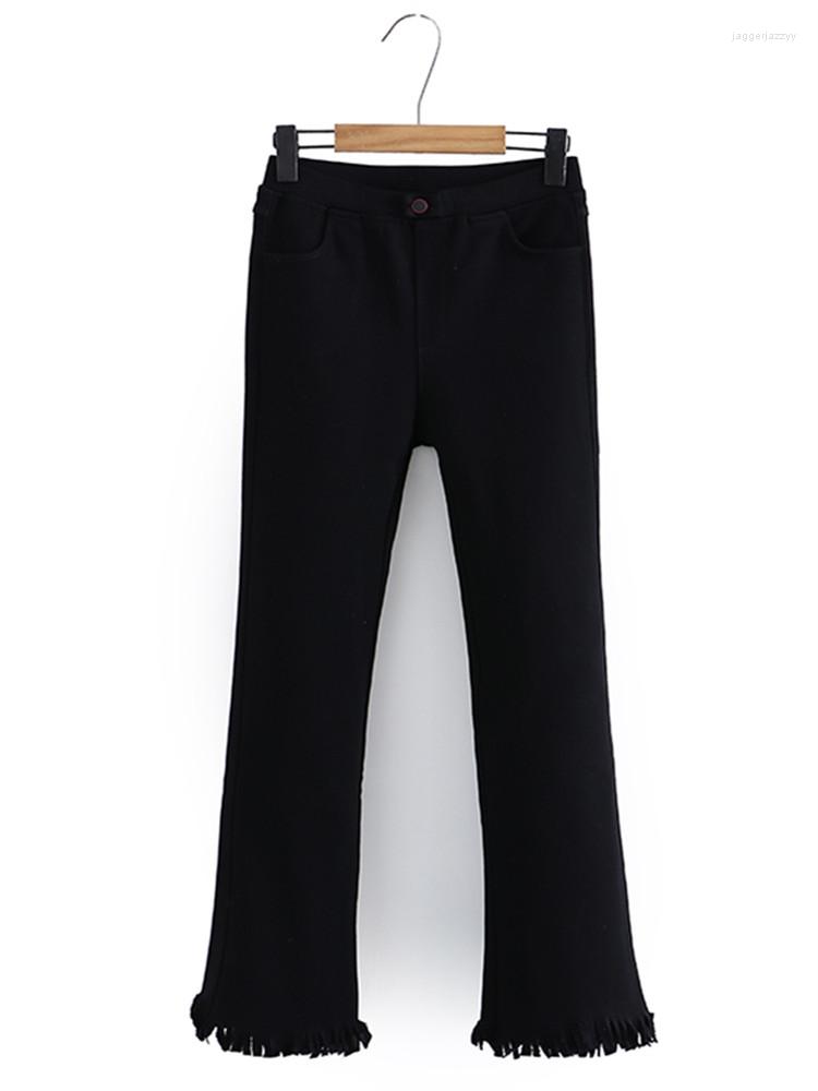 Women's Jeans Autumn Winter Elegant Black Tassel Slim High Waist Flare Leggings Pants Women Clothes Fashion Retro Thicken Cropped Trousers
Women's Jeans Autumn Winter Elegant Black Tassel Slim High Waist Flare Leggings Pants Women Clothes Fashion Retro Thicken Cropped Trousers