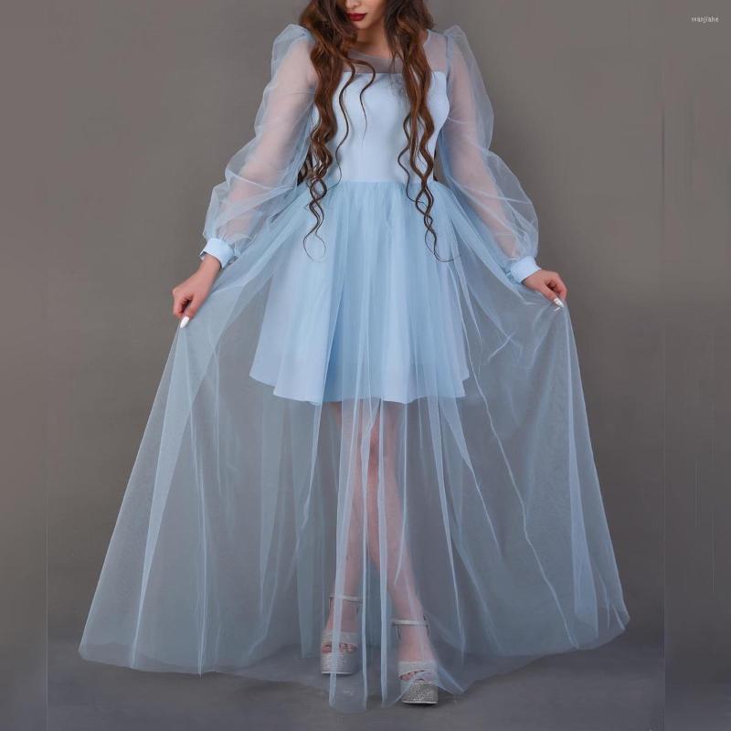 Casual Dresses Sexy Tranparent For Women Blue Mesh A Line Full Puff Sleeve Floor Length Elegant Evening Night Party Club Long Vestidos, Sexy dress
Casual Dresses Sexy Tranparent For Women Blue Mesh A Line Full Puff Sleeve Floor Length Elegant Evening Night Party Club Long Vestidos, Sexy dress