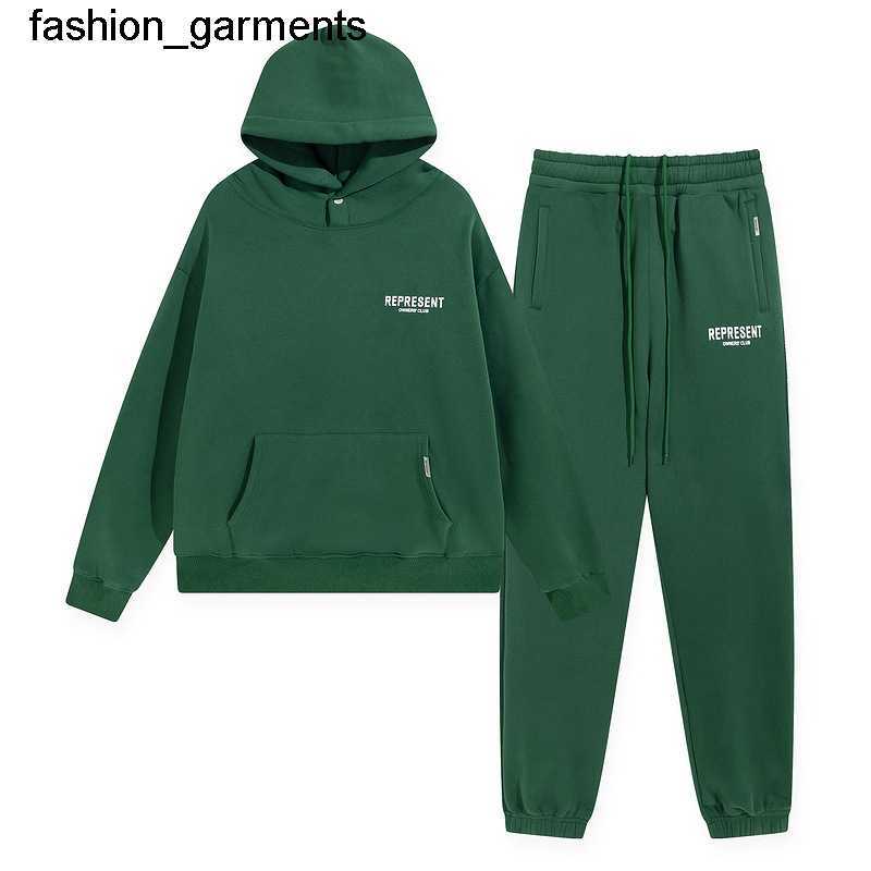 designerMen' Tracksuits REPRESENT hooded sweater coat women' autumn fashion brand sanitary pants men' loose sports casual hoodie suit women, Black (trousers)