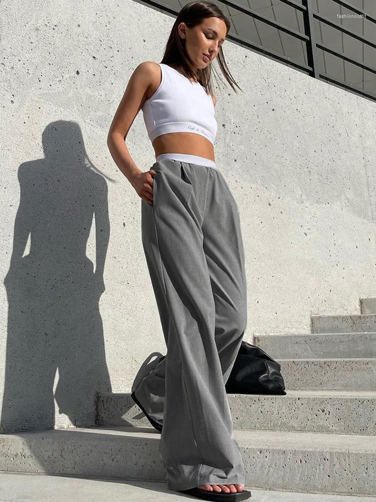 Women' Pants CamKemsey 2022 Casual High Waist Spring Autumn Loose Wide Leg Mopping For Women Gray Baggy Suit Trousers
Women' Pants CamKemsey 2022 Casual High Waist Spring Autumn Loose Wide Leg Mopping For Women Gray Baggy Suit Trousers
