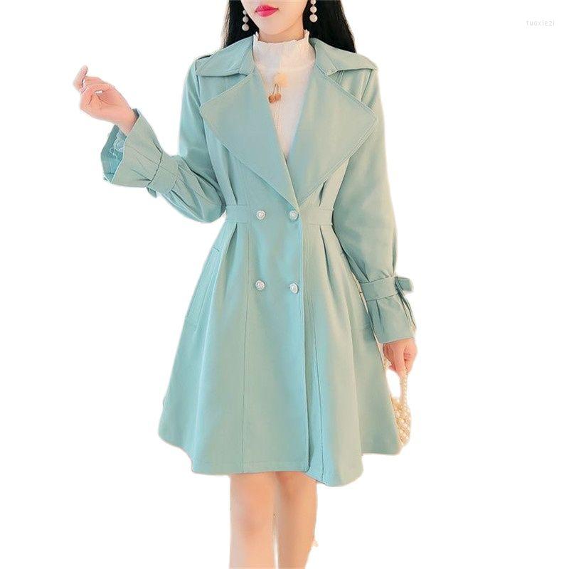 Women' Trench Coats Temperament Coat 2022 Autumn High-End Long Lapel Fashion Ladies Jacket Receive Waist Lady' Windbreaker Female, Blue
Women' Trench Coats Temperament Coat 2022 Autumn High-End Long Lapel Fashion Ladies Jacket Receive Waist Lady' Windbreaker Female, Blue
