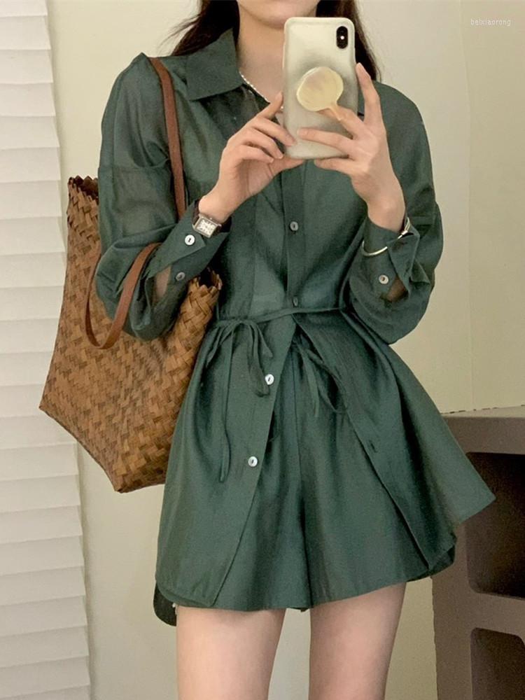 Women's Tracksuits Summer Shorts Sets Korean Fashion Two Piece Set Womens Outfits Long Sleeve Lace-up Thin Shirt Pants Ensemble Femme 2, Picture color set
Women's Tracksuits Summer Shorts Sets Korean Fashion Two Piece Set Womens Outfits Long Sleeve Lace-up Thin Shirt Pants Ensemble Femme 2, Picture color set