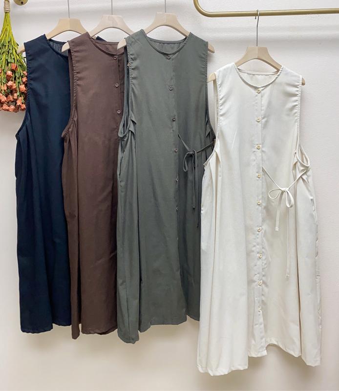 Casual Dresses Cotton Linen Female Minimalist Stylish Loose Waist Sleeveless Midi Dress 2022 Autumn Mori Girl Vintage A Line Long Green, Beige
Casual Dresses Cotton Linen Female Minimalist Stylish Loose Waist Sleeveless Midi Dress 2022 Autumn Mori Girl Vintage A Line Long Green, Beige