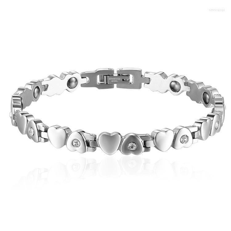 Link Bracelets Fashion Healthy Energy Bracelet Hearted Design Stainless Steel Health Care Magnetic Silver Hand Chain For Women
Link Bracelets Fashion Healthy Energy Bracelet Hearted Design Stainless Steel Health Care Magnetic Silver Hand Chain For Women