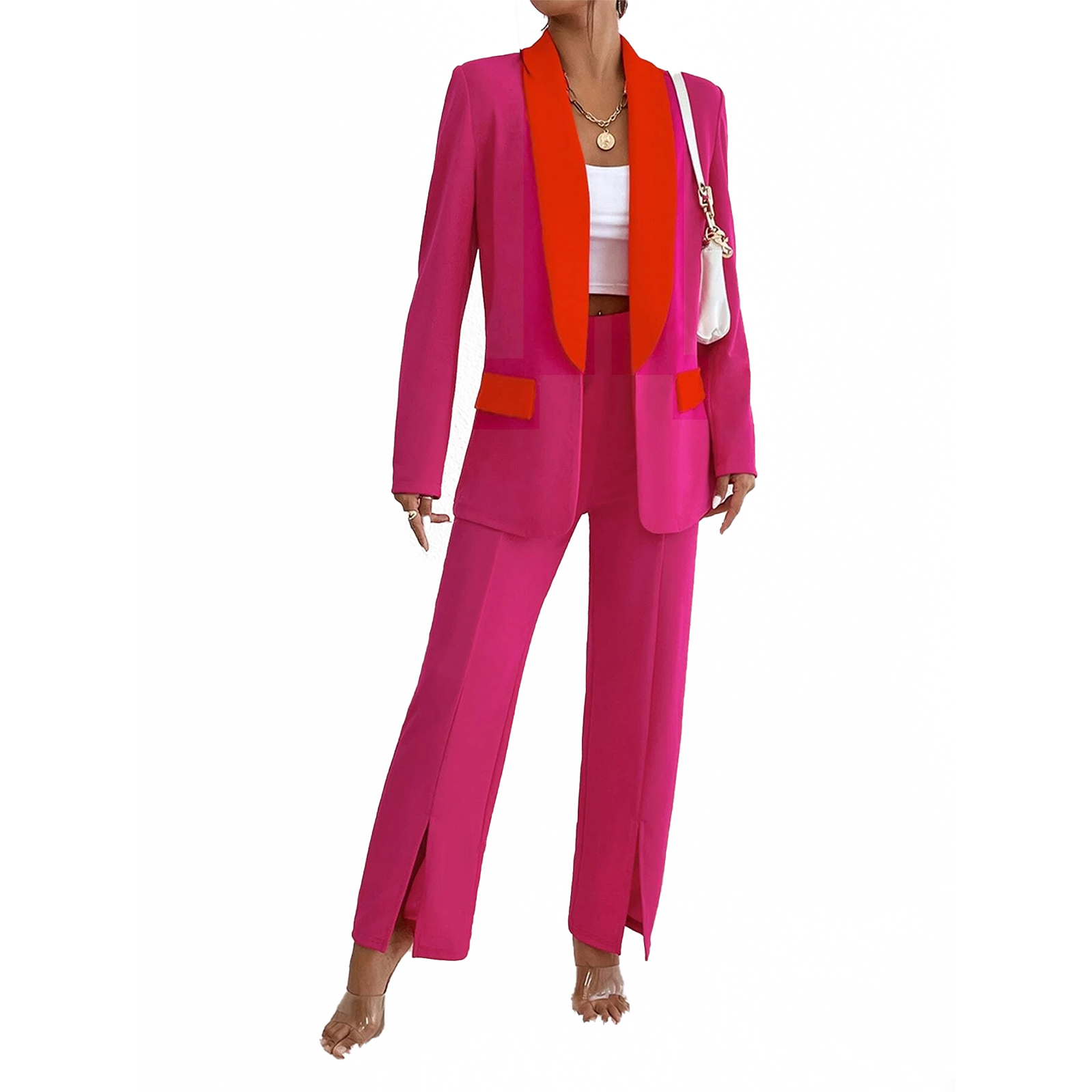 Color Matching Mother Of The Bride Pant Suits Leisure Loose Evening Party Women Tuxedos For Wedding 2 Pieces