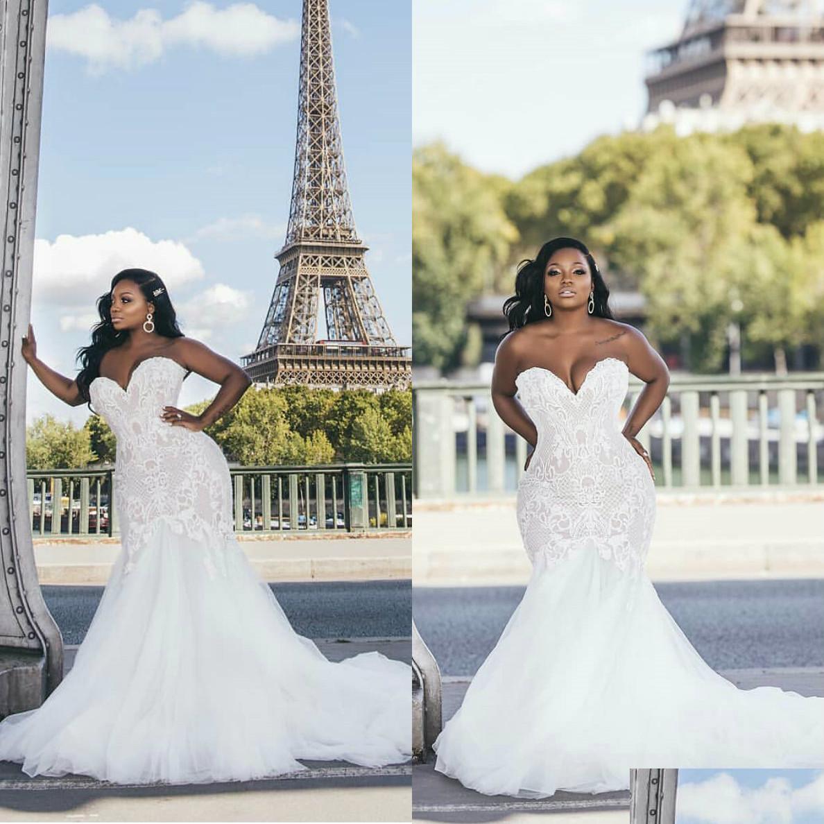Mermaid Wedding Dresses New Sexy Sweetheart Lace Appliques Bridal Gowns Custom Made Backless Sweep Train Plus Size Dress Drop Delive Dhvbk, Black
Mermaid Wedding Dresses New Sexy Sweetheart Lace Appliques Bridal Gowns Custom Made Backless Sweep Train Plus Size Dress Drop Delive Dhvbk, Black