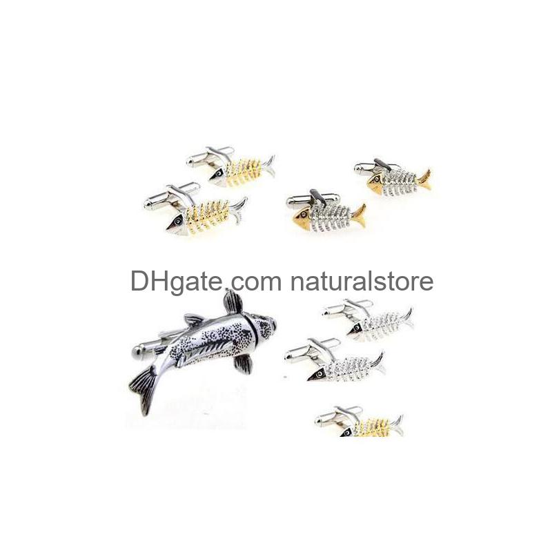 Cuff Links 10Pairslot Swimming Fish Cufflinks Fishbone Copper Plating Bone Mens Jewelry Wholesale 221022 Drop Delivery Tie Clasps Dhp96
Cuff Links 10Pairslot Swimming Fish Cufflinks Fishbone Copper Plating Bone Mens Jewelry Wholesale 221022 Drop Delivery Tie Clasps Dhp96