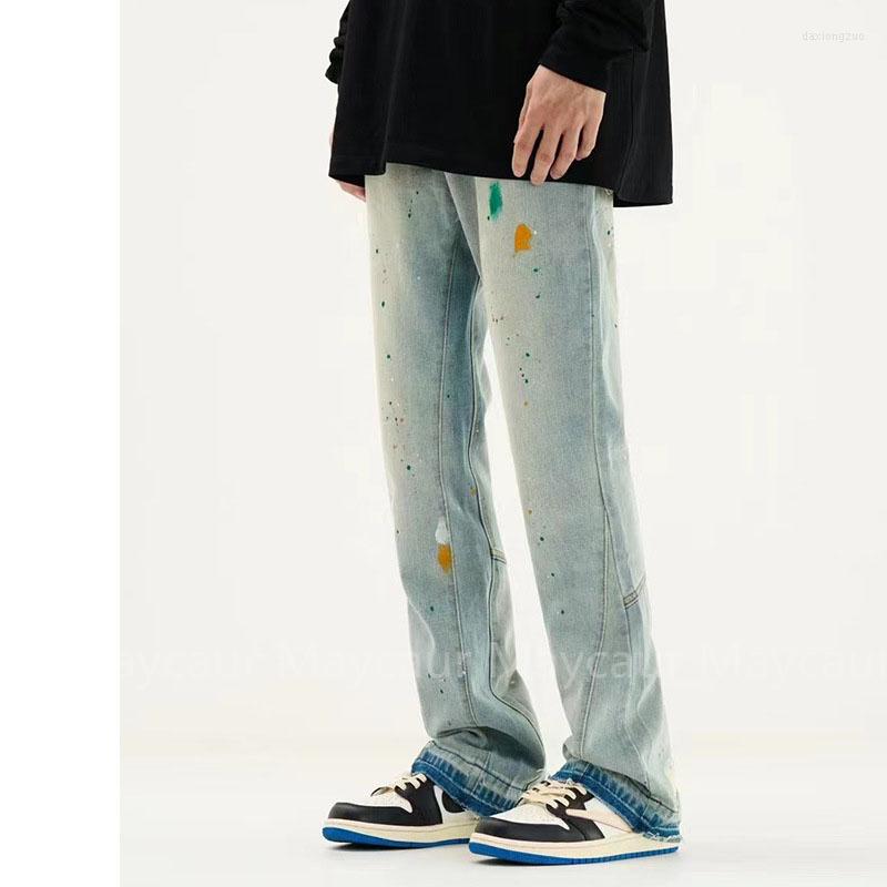 Men' Jeans Flares JeansInk Fashion Men Graffiti Denim Full Length Irregular Line Design Straight Casual Male Big Pants Highstree Wear, Blue
Men' Jeans Flares JeansInk Fashion Men Graffiti Denim Full Length Irregular Line Design Straight Casual Male Big Pants Highstree Wear, Blue