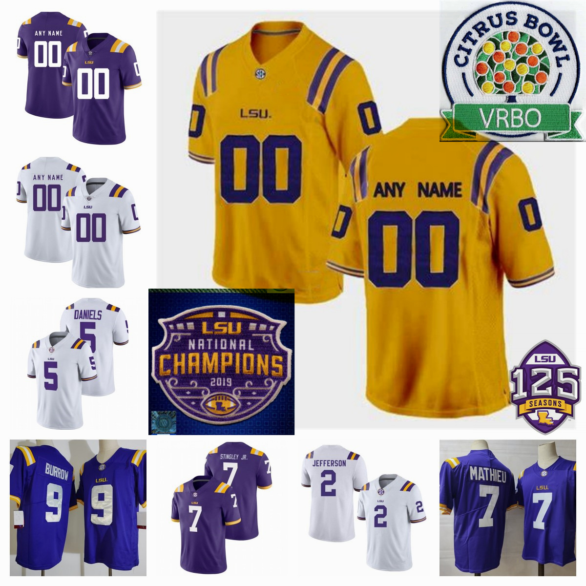 Dashawn Womack Zalance Heard LSU Tigers Football Jersey Corren Norman Landon Ibieta Gregory Clayton Jr. Josh Williams Cowinn Helaire Javen Nicholas LSU jerseys, Purple/citrus patch
Dashawn Womack Zalance Heard LSU Tigers Football Jersey Corren Norman Landon Ibieta Gregory Clayton Jr. Josh Williams Cowinn Helaire Javen Nicholas LSU jerseys, Purple/citrus patch