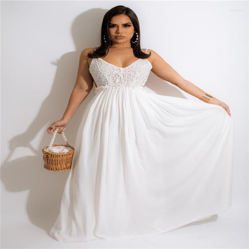 Casual Dresses Elegant Temperament Women' 2022 Summer Solid Color Lace Suspenders Backless Chiffon Dress Long Skirt, White
Casual Dresses Elegant Temperament Women' 2022 Summer Solid Color Lace Suspenders Backless Chiffon Dress Long Skirt, White