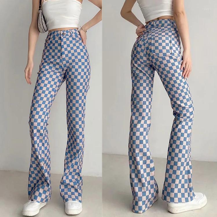 Women's Pants Spring Autumn High Waist Blue Plaid Flare Women's Street Casual Slim Long Flared Ladies Chic Boot Cut Trousers
Women's Pants Spring Autumn High Waist Blue Plaid Flare Women's Street Casual Slim Long Flared Ladies Chic Boot Cut Trousers