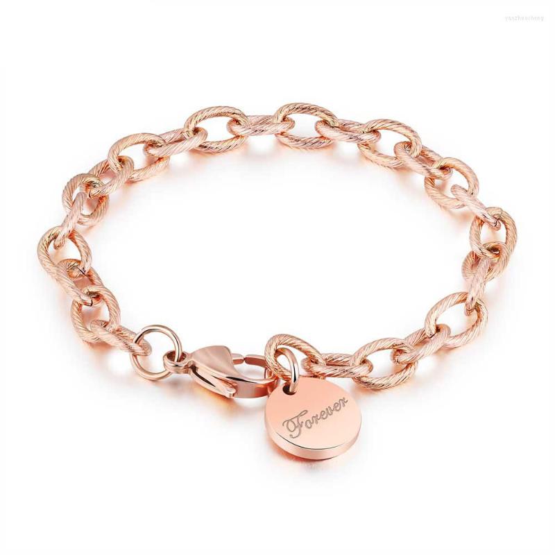 Link Bracelets Trendy Rugged Twist Round Tag LOVE Rose Gold Color Stainless Steel Personality Chain & B18193
Link Bracelets Trendy Rugged Twist Round Tag LOVE Rose Gold Color Stainless Steel Personality Chain & B18193