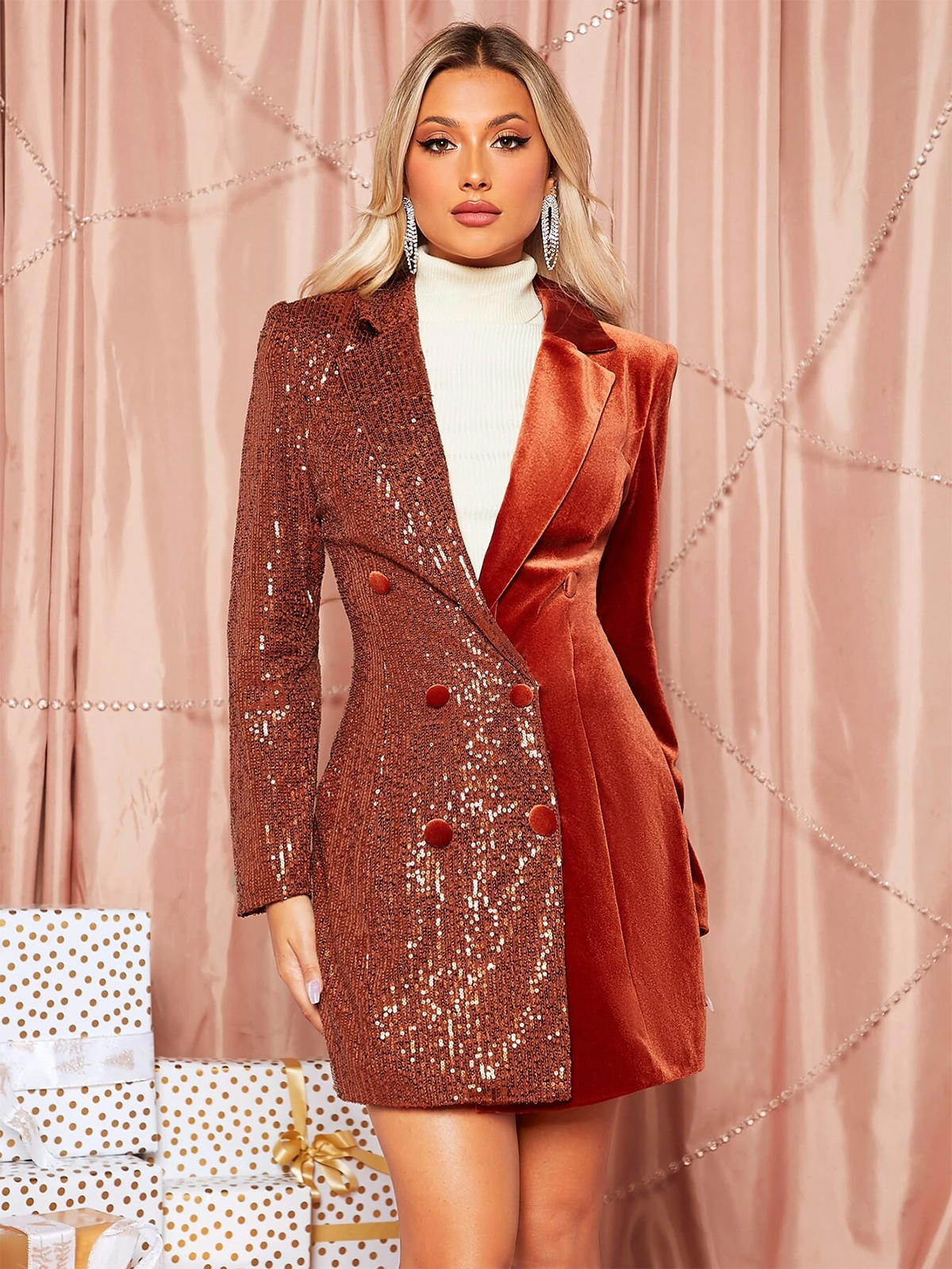 Desinger Sequined Velvet Women Blazer Suit V Neck Evening Party Women Tuxedos For Wedding One Jacket