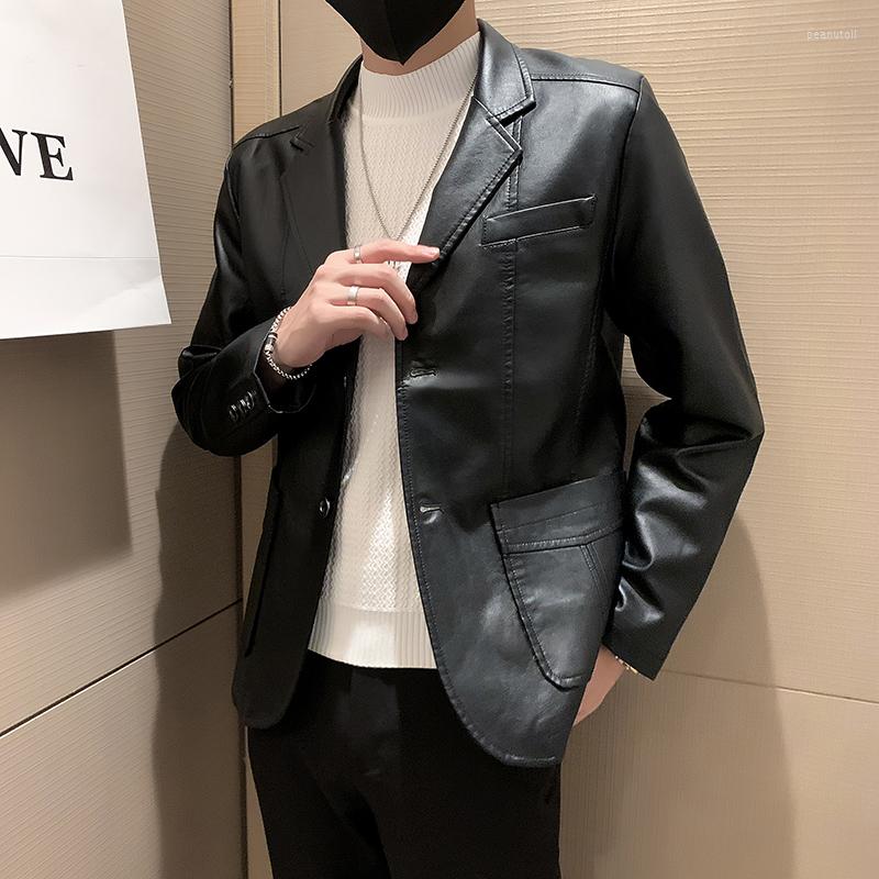 Men's Jackets 2022 Autumn Winter Men's Coats Slim Leather Jacket Men Korean-style Suit Collar Black Single Breasted
Men's Jackets 2022 Autumn Winter Men's Coats Slim Leather Jacket Men Korean-style Suit Collar Black Single Breasted