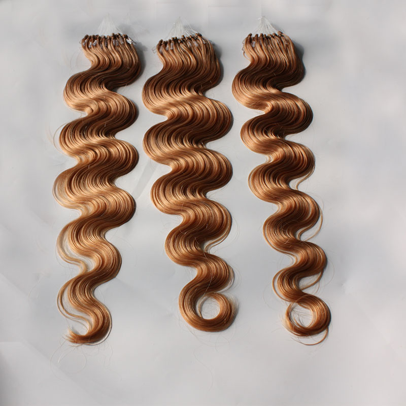 2023 New Genius Quality Hair extensions brazilian micro loop ring virgin remy hairs body wavy 1gram strand 300 strands Lot