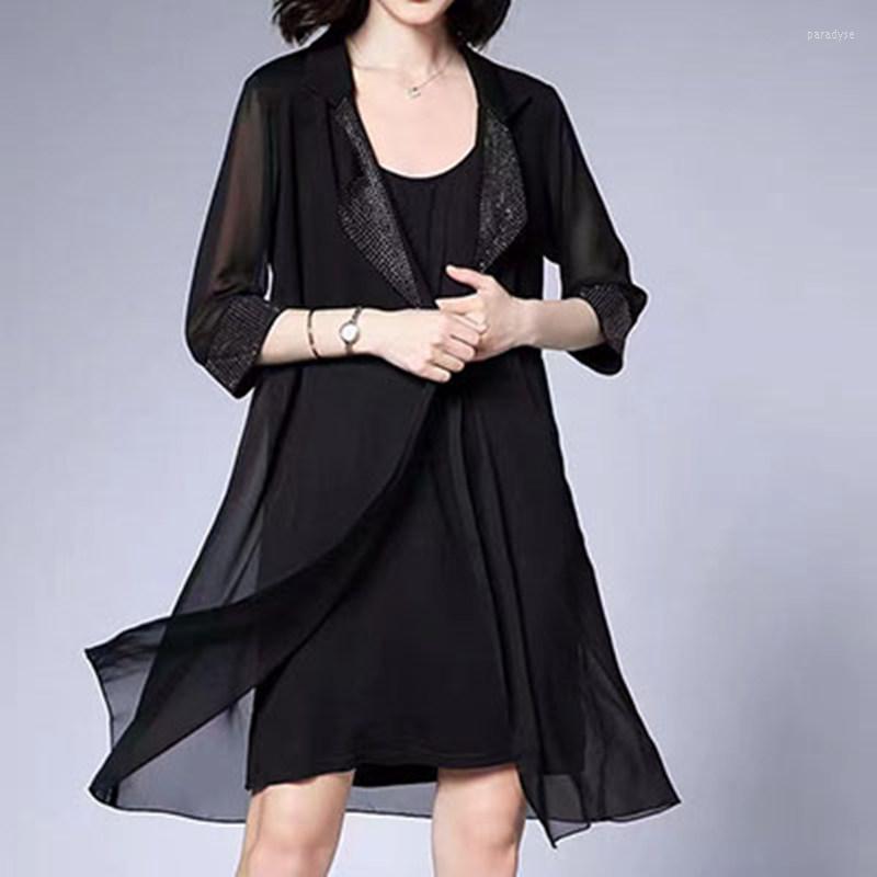 Women's Trench Coats Spring Summer Autumn Girls Coat Women Casual Office Chiffon Black Plus Size Half Sleeve Mother Rhinestones Long
Women's Trench Coats Spring Summer Autumn Girls Coat Women Casual Office Chiffon Black Plus Size Half Sleeve Mother Rhinestones Long