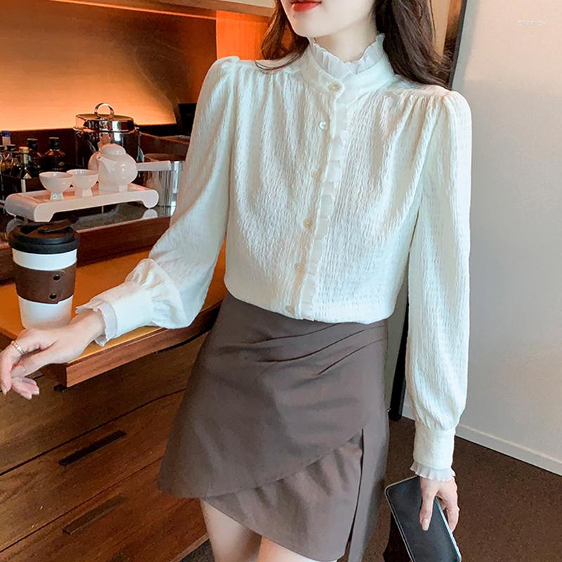 Women' Blouses Women Shirt French Elegant Long Sleeve Female Clothing Casual Slim Chiffon Blouse Fashion Spring Stand Collar Blusas 22386, Creamy-white
Women' Blouses Women Shirt French Elegant Long Sleeve Female Clothing Casual Slim Chiffon Blouse Fashion Spring Stand Collar Blusas 22386, Creamy-white