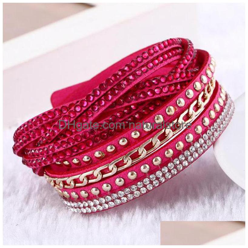 Charm Bracelets Fashion Mtilayer Wrap Bracelet Rhinestone Slake Leather Bangles With Sparkling Crystal Women Christmas Gifts Fine Je Dhseg
Charm Bracelets Fashion Mtilayer Wrap Bracelet Rhinestone Slake Leather Bangles With Sparkling Crystal Women Christmas Gifts Fine Je Dhseg