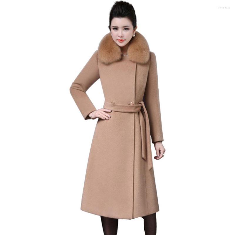 Women's Trench Coats Women Coat For Autumn Winter X Long Wool Cloak Elegant Thicken Warm Mother Clothes Outwear With Fur Collar And Belt, Black
Women's Trench Coats Women Coat For Autumn Winter X Long Wool Cloak Elegant Thicken Warm Mother Clothes Outwear With Fur Collar And Belt, Black