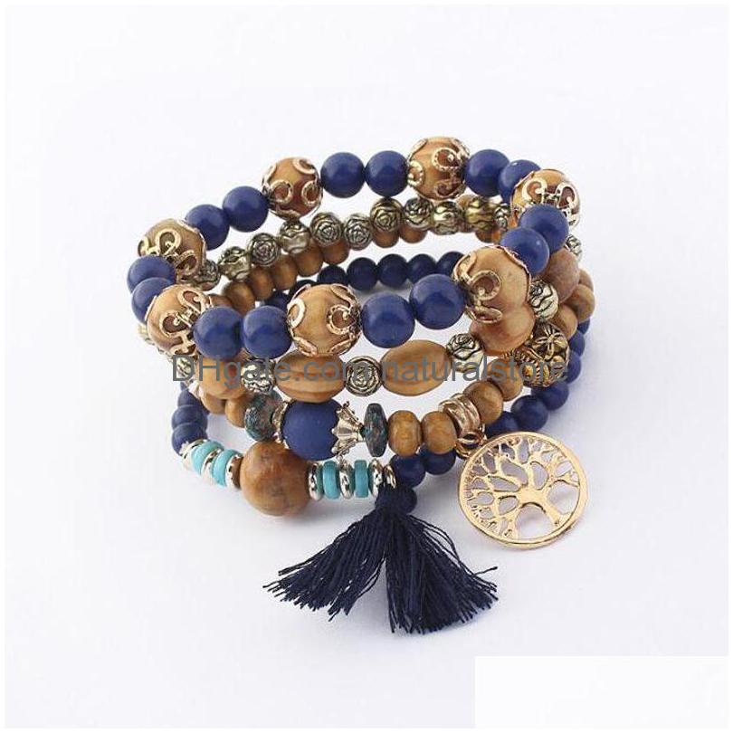 Beaded 5 Styles New Bohemian Beach Mtilayer Wood Beads Tassel Tree Of Life Charm Bracelets Bangles For Women Gift Wrist Mala Bracele Dh25H
Beaded 5 Styles New Bohemian Beach Mtilayer Wood Beads Tassel Tree Of Life Charm Bracelets Bangles For Women Gift Wrist Mala Bracele Dh25H