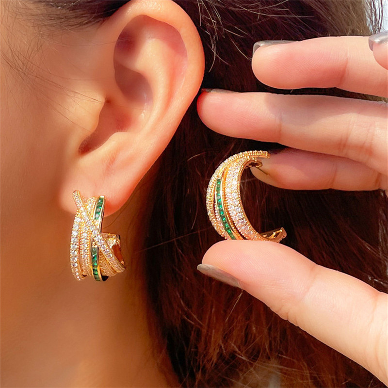 Fashion Luxurious Jewelry Designer Hoop Earring for Woman Party 14K Gold Plated Round Emerald Green AAA Cubic Zirconia 925 Silver Post Bridal Wedding Earrings Gift
Fashion Luxurious Jewelry Designer Hoop Earring for Woman Party 14K Gold Plated Round Emerald Green AAA Cubic Zirconia 925 Silver Post Bridal Wedding Earrings Gift