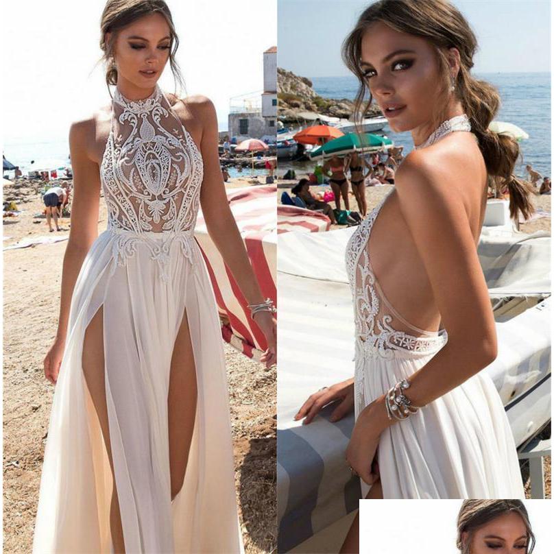 A-Line Wedding Dresses Berta Sexy Halter Neckline Lace Appliques Beach Bridal Gowns Backless High Split Aline Dress Robe De Mariee D Dhbef, Multicolor
A-Line Wedding Dresses Berta Sexy Halter Neckline Lace Appliques Beach Bridal Gowns Backless High Split Aline Dress Robe De Mariee D Dhbef, Multicolor