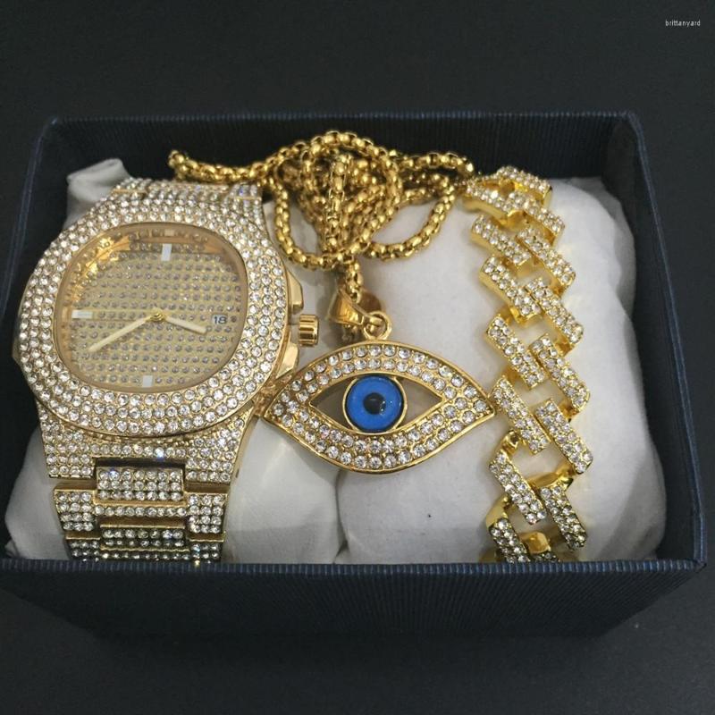 Necklace Earrings Set Hip Hop Men Bracelets Gold Color Cream Crystal Miami Cuban Chain Silver Lurxuy Watch Bracelet King, Picture shown
Necklace Earrings Set Hip Hop Men Bracelets Gold Color Cream Crystal Miami Cuban Chain Silver Lurxuy Watch Bracelet King, Picture shown