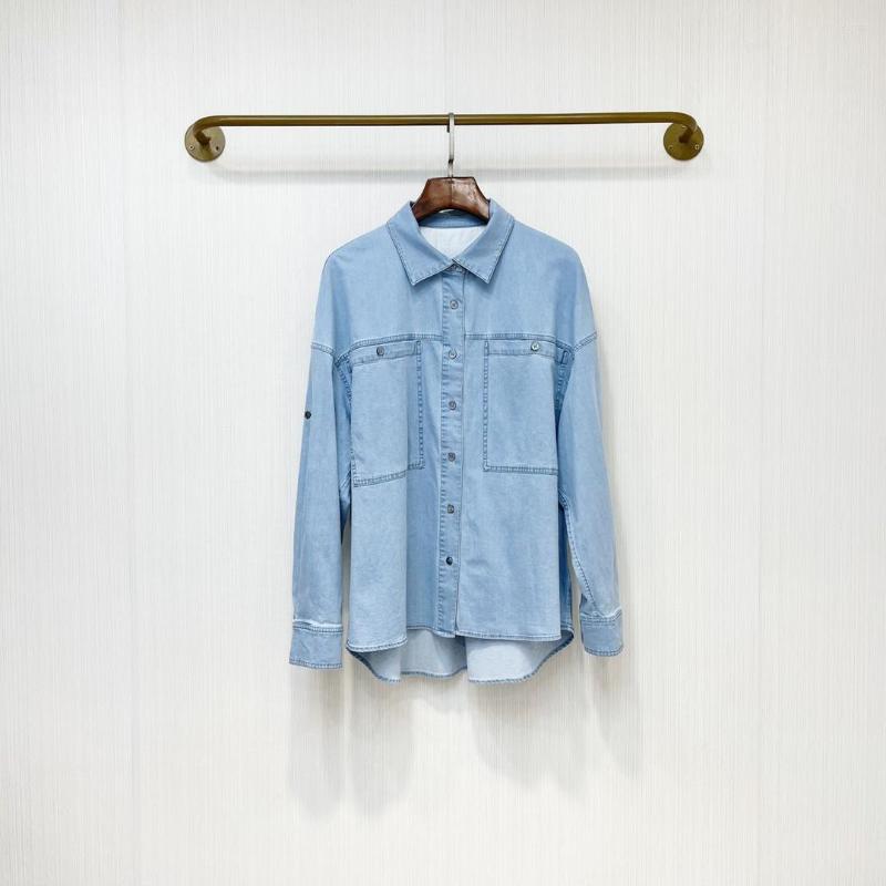 Women' Blouses Washed Denim Shirt Three-dimensional Cut Single-breasted Fashion Versatile 2022 Summer 0818Y, Blue
Women' Blouses Washed Denim Shirt Three-dimensional Cut Single-breasted Fashion Versatile 2022 Summer 0818Y, Blue