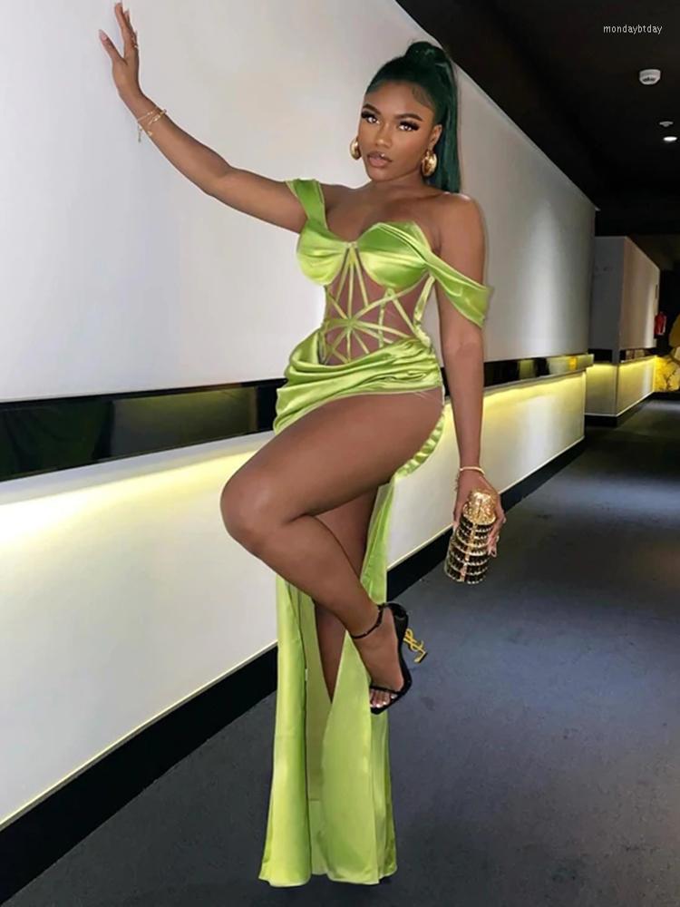 Casual Dresses High Quality Celebrity Evening Long Dress Green Sexy Off Shoulder Patchwork Split Slim Maxi Party Runway Vestidos
Casual Dresses High Quality Celebrity Evening Long Dress Green Sexy Off Shoulder Patchwork Split Slim Maxi Party Runway Vestidos