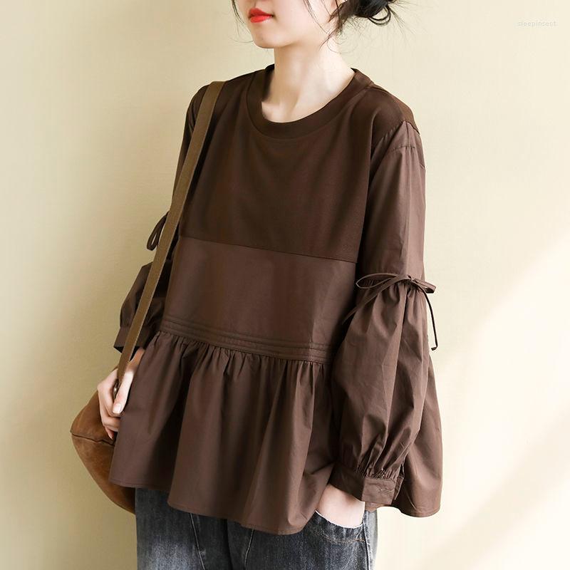 Women's Blouses Oversized Loose Cotton Women Blouse Summer 2022 O-Neck Long-Sleeved Solid Patchwork Female Pulls Tops, Black
Women's Blouses Oversized Loose Cotton Women Blouse Summer 2022 O-Neck Long-Sleeved Solid Patchwork Female Pulls Tops, Black