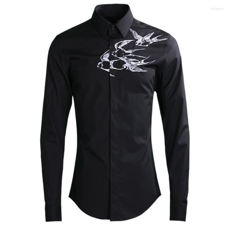 Men's Casual Shirts Black White Men Shirt Luxury Swallows Embroidery Long Sleeve Mens Fashion Slim Fit Dress Plus Size 4XL
Men's Casual Shirts Black White Men Shirt Luxury Swallows Embroidery Long Sleeve Mens Fashion Slim Fit Dress Plus Size 4XL