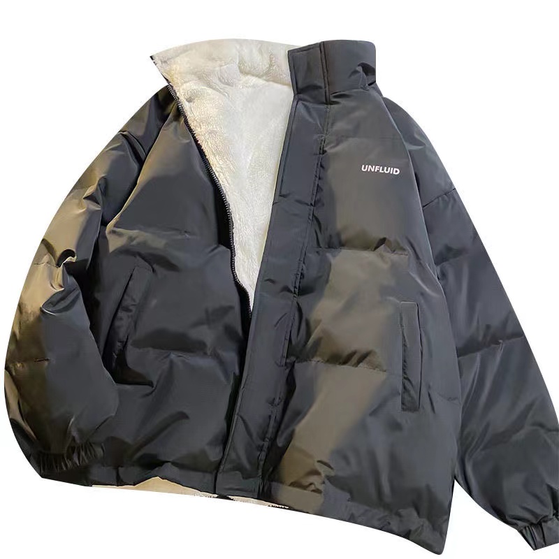 Men's parkas in autumn and winter.Cashmere thickened stand collar cotton jacket lamb wool, Black
Men's parkas in autumn and winter.Cashmere thickened stand collar cotton jacket lamb wool, Black
