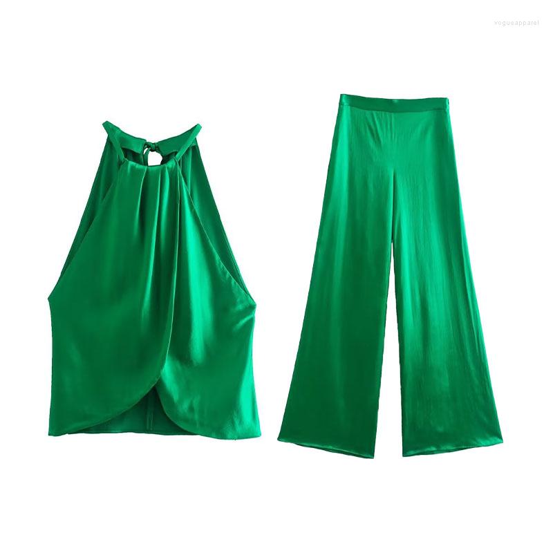 Women's Tanks ZATRHMBM Silk-Satin Crop Top Streetwear Halterneck Collar Vintage Folds Green Tops Women 2022 High Waist Wide Leg Pants Suit, Photo color
Women's Tanks ZATRHMBM Silk-Satin Crop Top Streetwear Halterneck Collar Vintage Folds Green Tops Women 2022 High Waist Wide Leg Pants Suit, Photo color