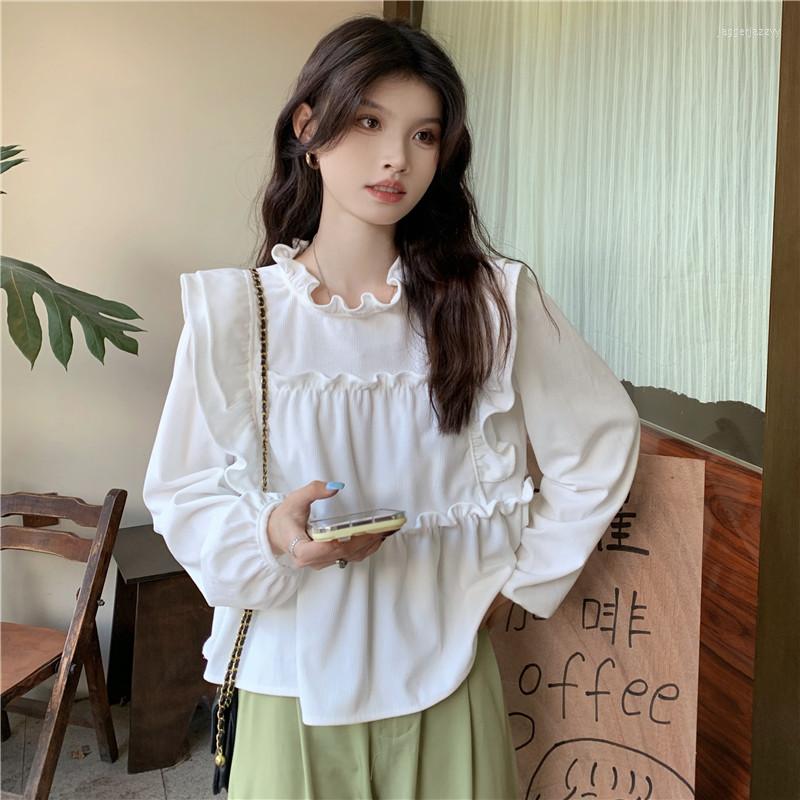 Women's T Shirts GBG1563 Ear Rimmed Westernized Long Sleeved Shirt Women's Autumn And Winter 2022 Sweet Design, Black
Women's T Shirts GBG1563 Ear Rimmed Westernized Long Sleeved Shirt Women's Autumn And Winter 2022 Sweet Design, Black