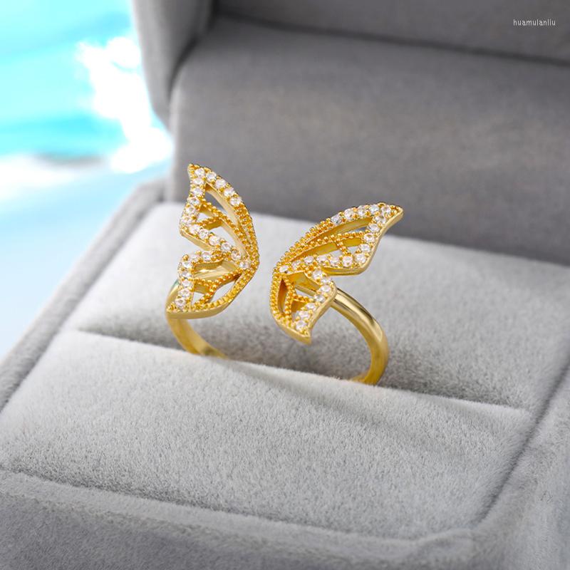 Wedding Rings Zircon Butterfly For Women Girls Gold Color Stainless Steel Open Female Engagement Ring Jewelry
Wedding Rings Zircon Butterfly For Women Girls Gold Color Stainless Steel Open Female Engagement Ring Jewelry