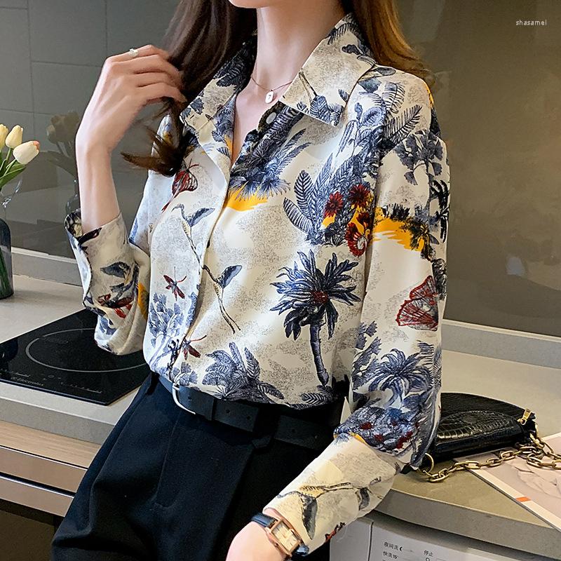 Women' Blouses 2022 Spring Fall Long Sleeve Floral Print Chiffon Shirt Women Casual Button Up Lapel Office Ladies Tops Blusas Mujer, A5
Women' Blouses 2022 Spring Fall Long Sleeve Floral Print Chiffon Shirt Women Casual Button Up Lapel Office Ladies Tops Blusas Mujer, A5