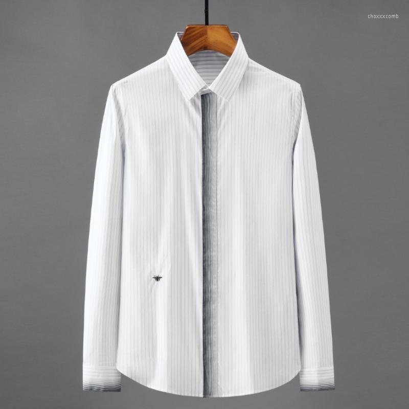 Men's Casual Shirts Minglu Bee Embroidery Men's Luxury GradientRamp Striped Long Sleeve Male Simple Slim Party Man 3XL, White
Men's Casual Shirts Minglu Bee Embroidery Men's Luxury GradientRamp Striped Long Sleeve Male Simple Slim Party Man 3XL, White