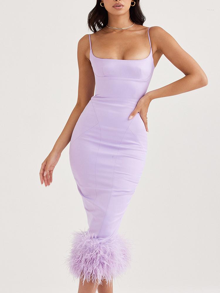 Casual Dresses Sexy Summer Spaghetti Straps Satin Midi For Women 2022 Elegant Feathers Patchwork Bodycon Celebrity Club Party Dress, Dark purple
Casual Dresses Sexy Summer Spaghetti Straps Satin Midi For Women 2022 Elegant Feathers Patchwork Bodycon Celebrity Club Party Dress, Dark purple