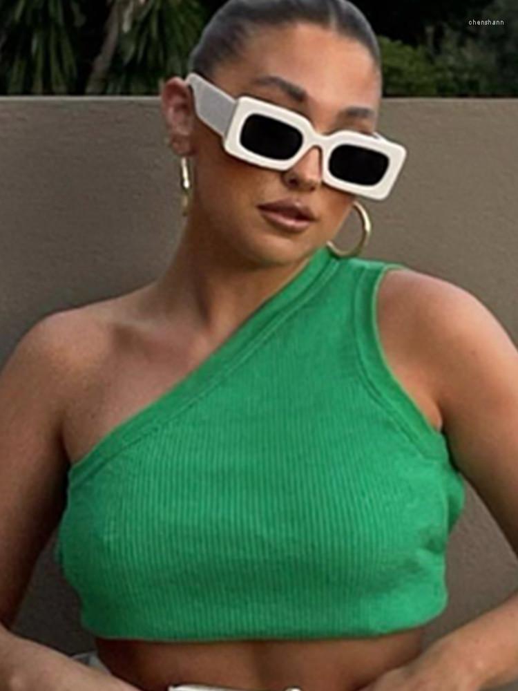 Women' Tanks Zevity Women High Street Sexy Single Shoulder Short Green Knitting Chic Camis Tank Lady Backless Hollow Out Crop Tops LS960, As pic ls960daa
Women' Tanks Zevity Women High Street Sexy Single Shoulder Short Green Knitting Chic Camis Tank Lady Backless Hollow Out Crop Tops LS960, As pic ls960daa