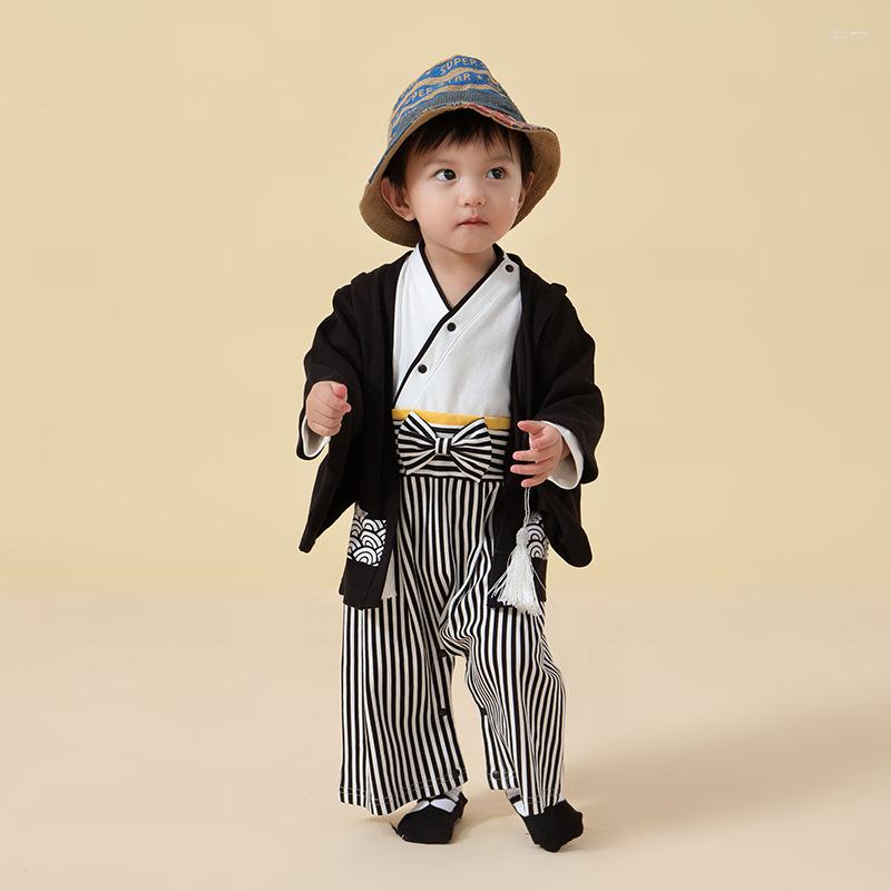 Clothing Sets Kids Japanese Digan Blouse Yukata Beach Black Obi Haori Open Stitch, 2pcs sets