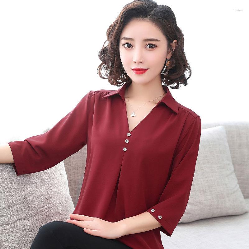 Women's Blouses 2022 Summer Solid Color Five-point Sleeve Chiffon Shirt Office Ladies V-neck Casual Top, 85 dark green
Women's Blouses 2022 Summer Solid Color Five-point Sleeve Chiffon Shirt Office Ladies V-neck Casual Top, 85 dark green