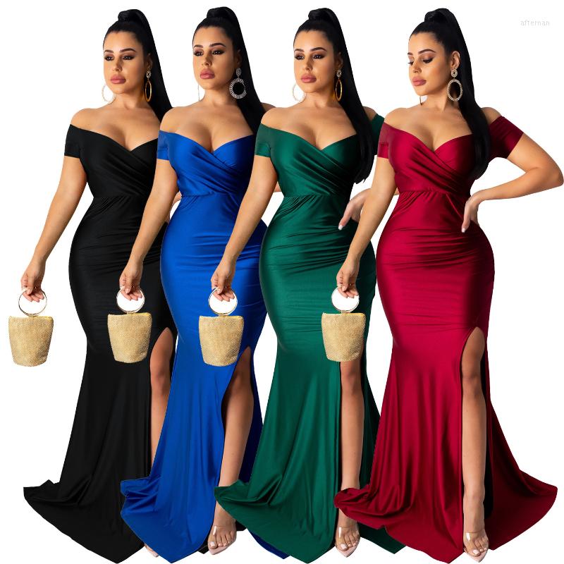 Casual Dresses Elegant Off Shoulder Short Sleeve Satin Maxi Dress Women Sexy Backless Ruched Split Bodycon Party Lady Evening Grown Prom, Black
Casual Dresses Elegant Off Shoulder Short Sleeve Satin Maxi Dress Women Sexy Backless Ruched Split Bodycon Party Lady Evening Grown Prom, Black