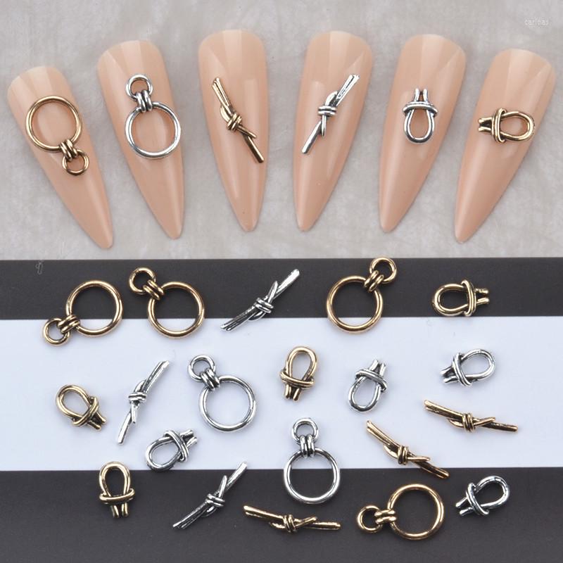 Nail Art Decorations 20Pcs/Lot Enhancement Alloy Jewelry Simple Rope Knot Gold Silver Retro Decoration
Nail Art Decorations 20Pcs/Lot Enhancement Alloy Jewelry Simple Rope Knot Gold Silver Retro Decoration