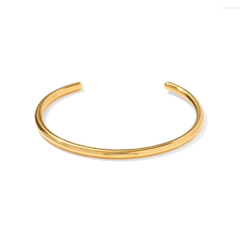 Bangle Opening Stainless Steel Wrist Bracelet 18K Gold Plating Minimalist Texture Statement Brand Jewelry For Women Party
Bangle Opening Stainless Steel Wrist Bracelet 18K Gold Plating Minimalist Texture Statement Brand Jewelry For Women Party