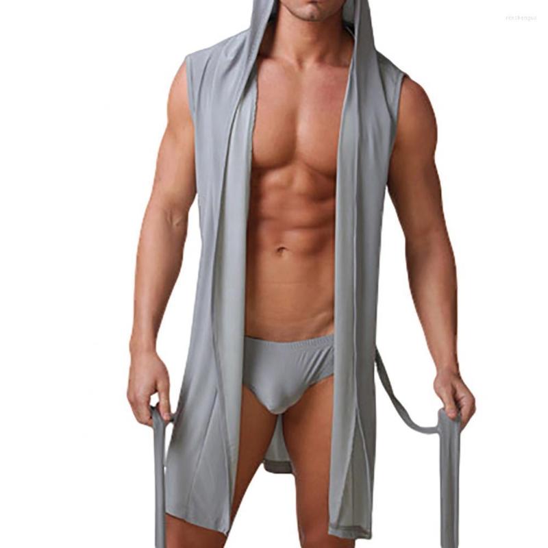 Men's Sleepwear Pajamas Robe Summer Men Dress Bath Sexy Hombre Sleeveless Hooded Bathrobe Nightgown, Black
Men's Sleepwear Pajamas Robe Summer Men Dress Bath Sexy Hombre Sleeveless Hooded Bathrobe Nightgown, Black
