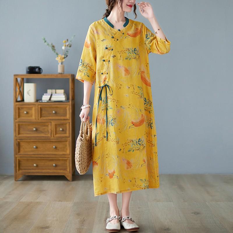 Party Dresses Women Cotton Linen Casual Dress 2022 Summer Chinese Style Vintage Floral Print Loose Ladies Elegant Long B371Party, Photo color
Party Dresses Women Cotton Linen Casual Dress 2022 Summer Chinese Style Vintage Floral Print Loose Ladies Elegant Long B371Party, Photo color
